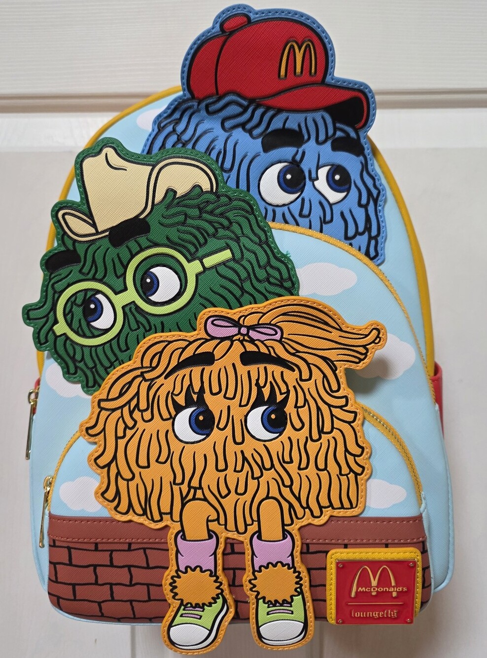 Mcdonalds Loungefly Fry Guy Vintage Triple Zip Backpack NWT